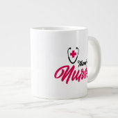 Danke Nurses| Rosa Jumbo-Tasse (Vorderseite Rechts)