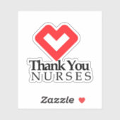 Danke, Nurses | Rotes Herz Aufkleber (Blatt)