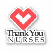 Danke, Nurses | Rotes Herz Aufkleber (Vorderseite)