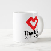 Danke Nurses| Rotes Herz Jumbo-Tasse (Vorderseite Rechts)