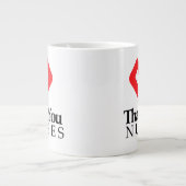 Danke Nurses| Rotes Herz Jumbo-Tasse (Vorderseite)