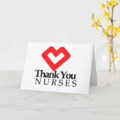 Danke, Nurses | Rotes Herz Karte (Gelbe Blume)