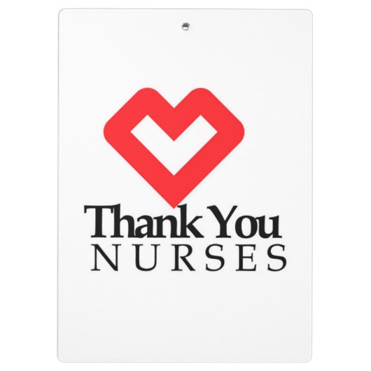 Danke Nurses| Rotes Herz Klemmbrett (Rückseite)