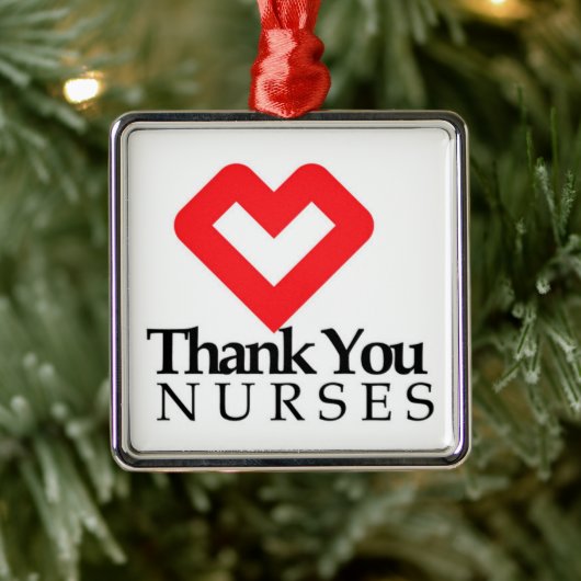 Danke, Nurses | Rotes Herz Ornament Aus Metall (Baum)