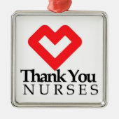 Danke, Nurses | Rotes Herz Ornament Aus Metall (Vorne)