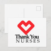 Danke, Nurses | Rotes Herz Postkarte (Vorne/Hinten)