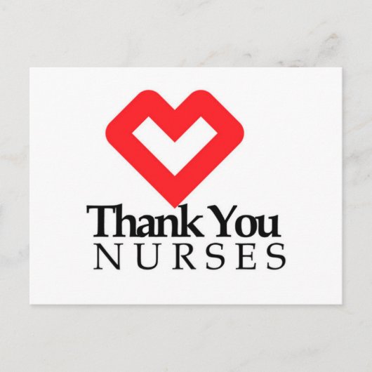 Danke, Nurses | Rotes Herz Postkarte (Vorderseite)