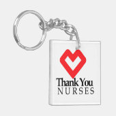Danke Nurses| Rotes Herz Schlüsselanhänger (Vorderseite links)
