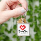 Danke, Nurses | Rotes Herz Schlüsselanhänger (Hand)