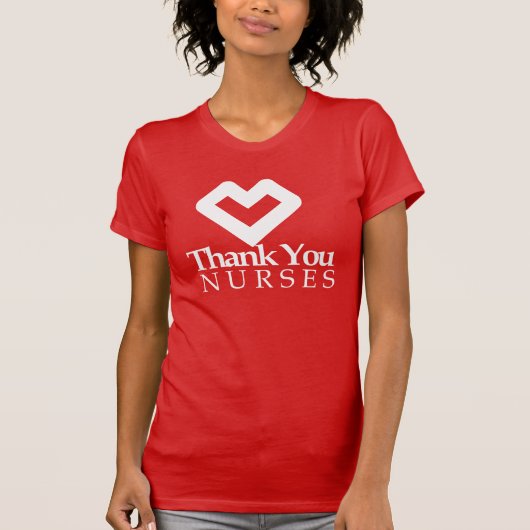Danke Nurses| Rotes Herz T-Shirt (Vorderseite)