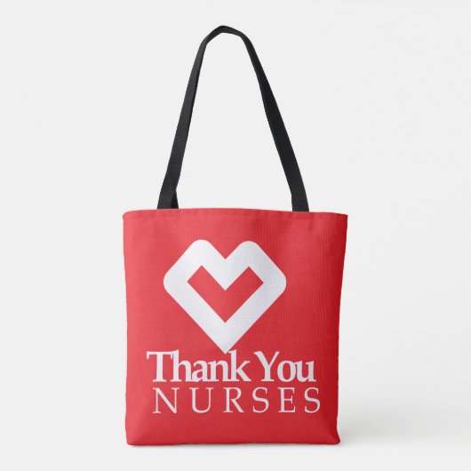 Danke Nurses| Rotes Herz Tasche (Rückseite)
