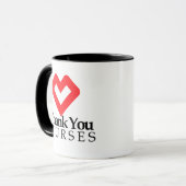 Danke Nurses| Rotes Herz Tasse (Vorderseite Links)