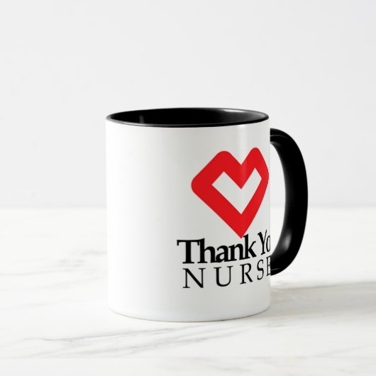 Danke Nurses| Rotes Herz Tasse (VorderseiteRechts)