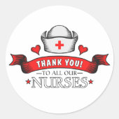 Danke, Nurses Runder Aufkleber (Vorderseite)