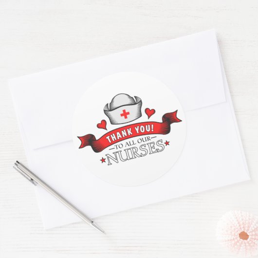 Danke, Nurses Runder Aufkleber (Umschlag)