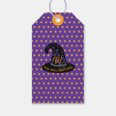 Danke | Orange Spooky Peeking Hexe Halloween Geschenkanhänger (Rückseite)