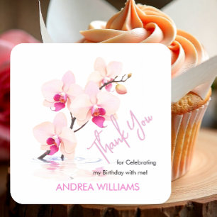 Danke, Orchideenblüten zum 60. Geburtstag Quadratischer Aufkleber