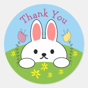 Danke Ostern Hase Kaninchen  Runder Aufkleber