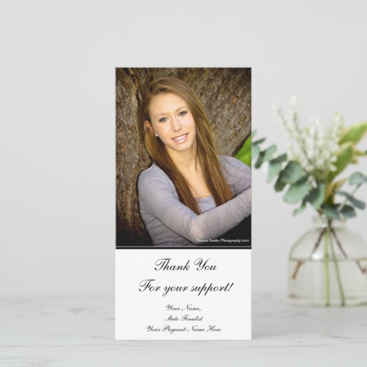 "Danke!" Pageant-Fotokarte Dankeskarte (Stehend Vorderseite)