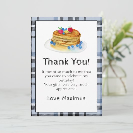 Danke Pancake Birthday Card (Stehend Vorderseite)