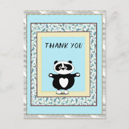 Danke Panda Bear Minze Floral Postkarte