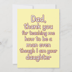 Danke Papa, dass du mir beigebracht hast, ein Mann Einladung