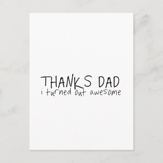 Danke Papa... Vatertagsgeschenk Postkarte (Vorderseite)