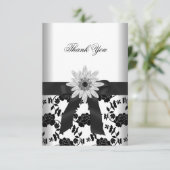 Danke Party Schwarz-weiß Blume Diamond (Stehend Vorderseite)