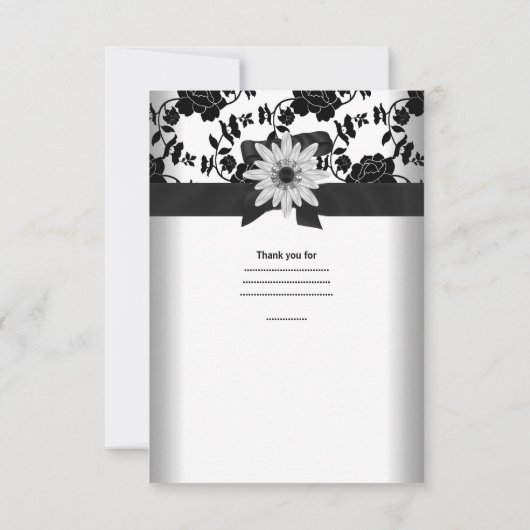 Danke Party Schwarz-weiß Blume Diamond (Rückseite)