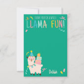 Danke Party-Tiere Llama Geburtstagsmädchen Grün (Vorderseite)