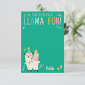 Danke Party-Tiere Llama Geburtstagsmädchen Grün (Stehend Vorderseite)