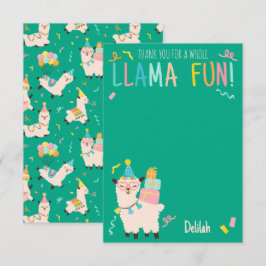 Danke Party-Tiere Llama Geburtstagsmädchen Grün
