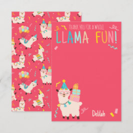 Danke Party-Tiere Llama Geburtstagsmädchen Rosa