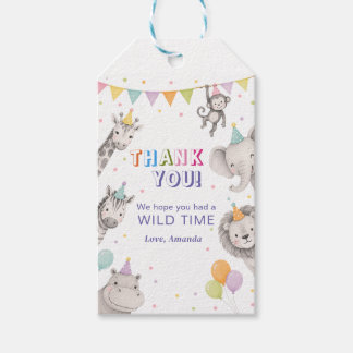 Danke Party-Tiere Safari Dschungel Zoo  Geschenkanhänger