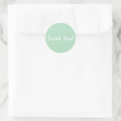 Danke Pastel Green White Typografy Runder Aufkleber (Tasche)