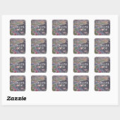 Danke Pastel Mosaic Tile Muster Wertschätzung Quadratischer Aufkleber (Blatt)