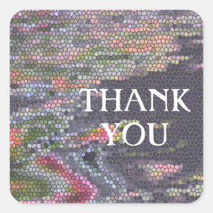 Danke Pastel Mosaic Tile Muster Wertschätzung Quadratischer Aufkleber