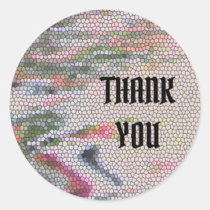 Danke Pastel Mosaic Tile Muster Wertschätzung Runder Aufkleber