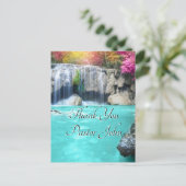 Danke Pastor | Blaues Wasserfall-Dankeschön Postkarte (Stehend Vorderseite)