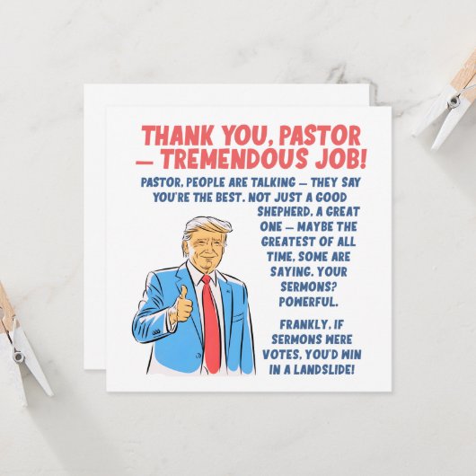 Danke Pastor Wertschätzung Karte (Vorderseite/Rückseite Beispiel)