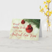 Danke Pastoral Care Team Weihnachtsbaum Ornament Karte (Gelbe Blume)