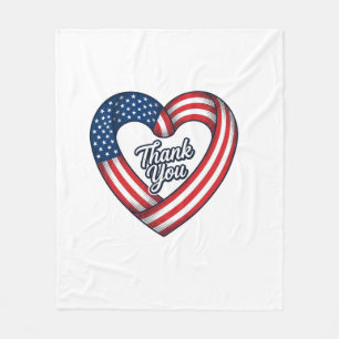 Danke Patriotenherz Vintage-Vektordesign_1 Fleecedecke
