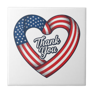 Danke Patriotenherz Vintage-Vektordesign_1 Fliese