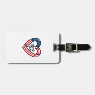 Danke Patriotenherz Vintage-Vektordesign_1 Gepäckanhänger