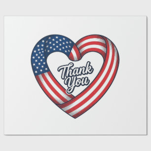 Danke Patriotenherz Vintage-Vektordesign_1 Geschenkpapier