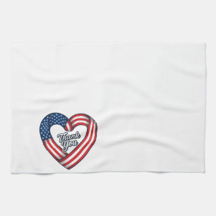 Danke Patriotenherz Vintage-Vektordesign_1 Geschirrtuch