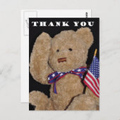 Danke Patriotic Teddy Bear Postkarte (Vorne/Hinten)