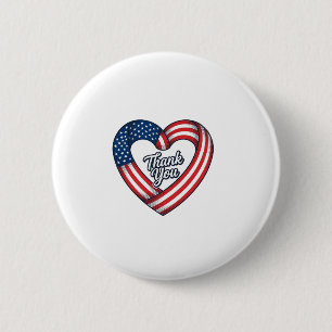 Danke Patriotisches Herz Vintage Vektor Design_1 Button