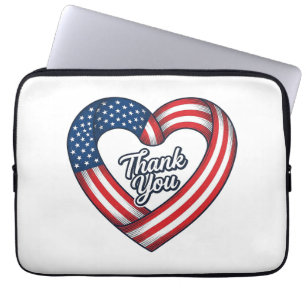 Danke Patriotisches Herz Vintage Vektor Design_1 Laptopschutzhülle