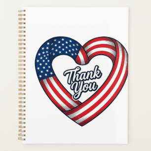 Danke Patriotisches Herz Vintage Vektor Design_1 Planer